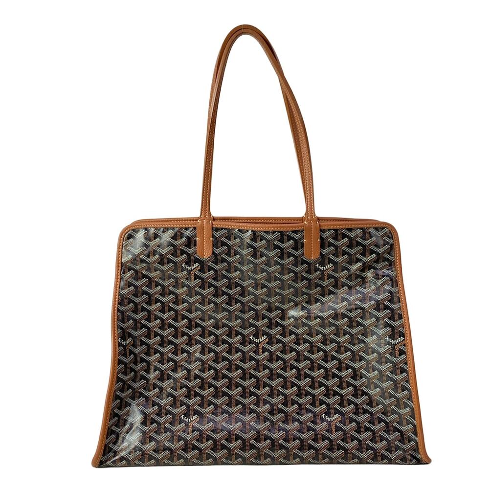 Goyard Adi PM Handbag Black Brown Coated Canvas Leather